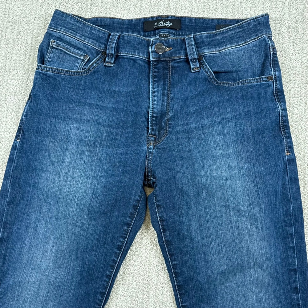 34 Heritage Mens 32x34 Courage Mid-Rise Straight Leg Denim Blue Jeans